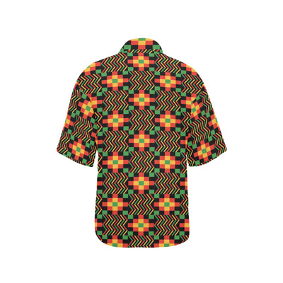 Kente Pattern Print Design 01 Women's Hawaiian Shirt