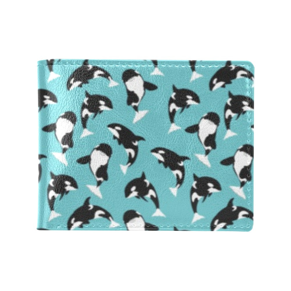 Whale Action Design Themed Print Men's ID Card Wallet