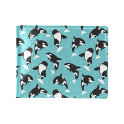 Whale Action Design Themed Print Men's ID Card Wallet