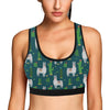 Llama Cactus Pattern Print Design 013 Sports Bra