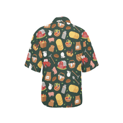 Agricultural Farm Print Design 02 Women's Hawaiian Shirt