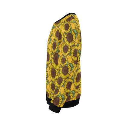 Sunflower Pattern Print Design SF04 Men Long Sleeve Sweatshirt