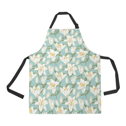 Lily Pattern Print Design LY09 Apron with Pocket