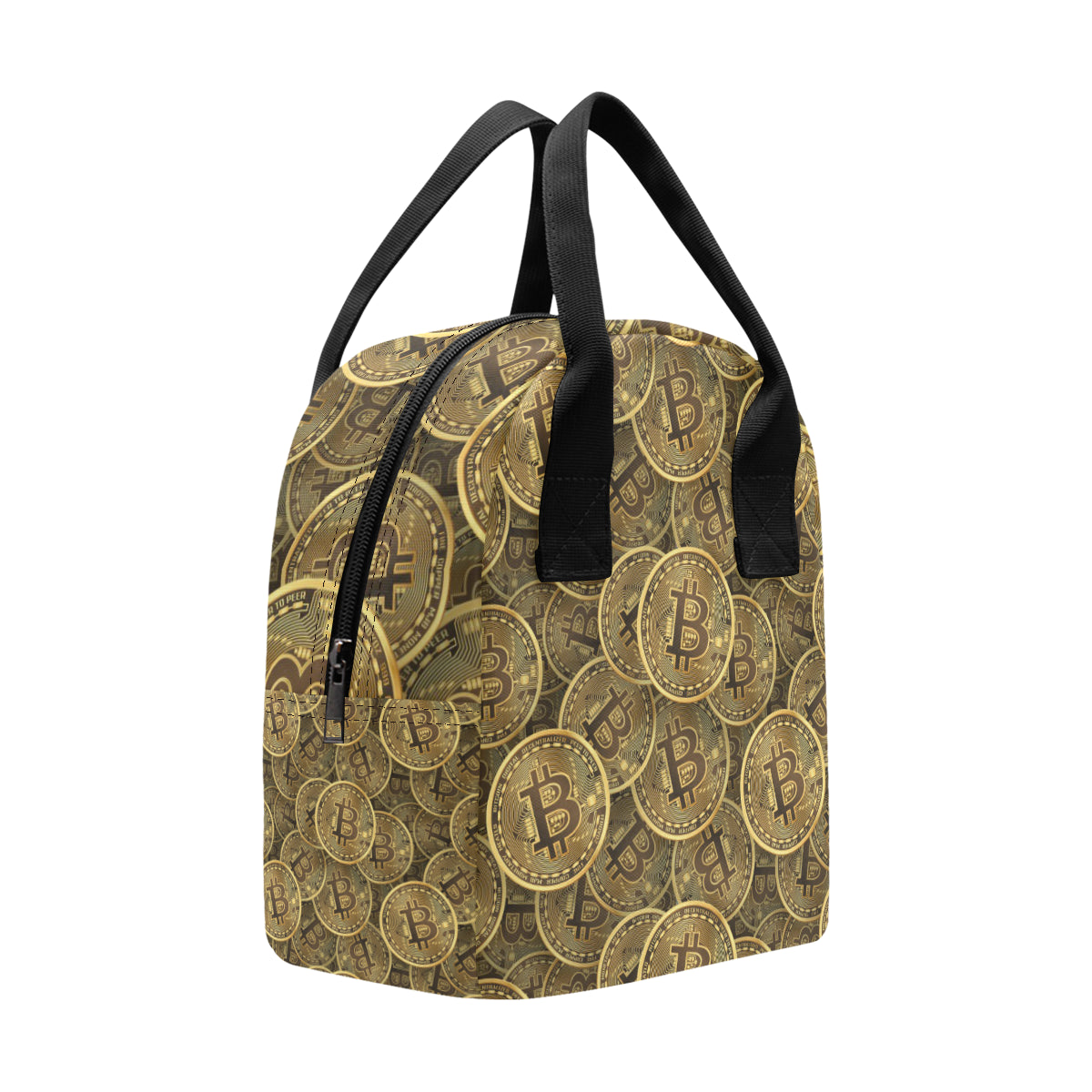 Bitcoin Pattern Print Design DO01 Insulated Lunch Bag