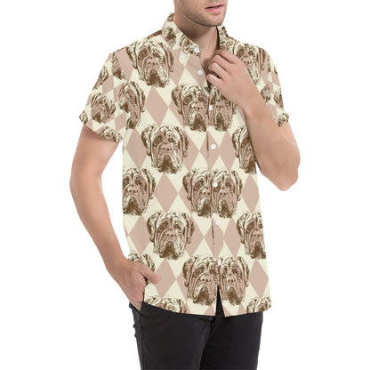 Mastiffs Pattern Print Design 01 Men's Short Sleeve Button Up Shirt