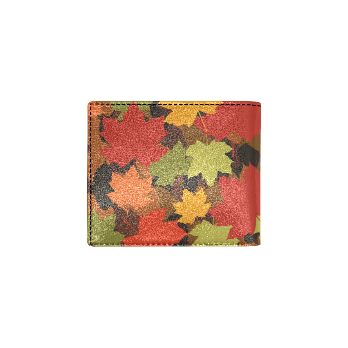 Maple Leaf Pattern Print Design 05 Men's ID Card Wallet