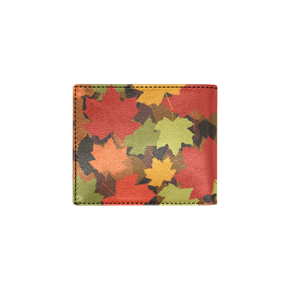 Maple Leaf Pattern Print Design 05 Men's ID Card Wallet