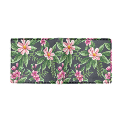 Summer Floral Pattern Print Design SF010 Men's ID Card Wallet