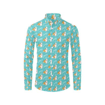 Bulldogs Pattern Print Design 05 Men's Long Sleeve Shirt