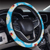 Ladybug with Daisy Themed Print Pattern Steering Wheel Cover with Elastic Edge