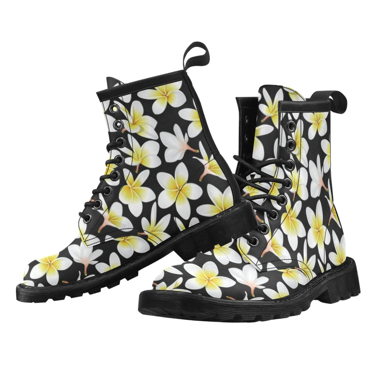 Yellow Plumeria Hawaiian Flowers Women's Boots
