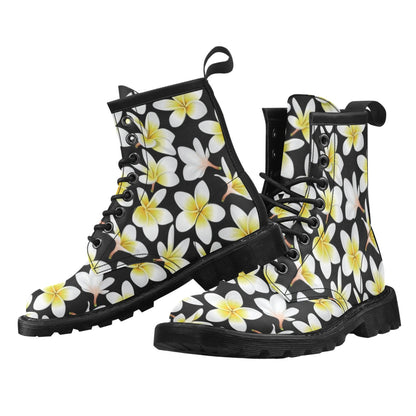 Yellow Plumeria Hawaiian Flowers Women's Boots