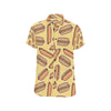 Hot Dog Pattern Print Design 01 Men's Short Sleeve Button Up Shirt