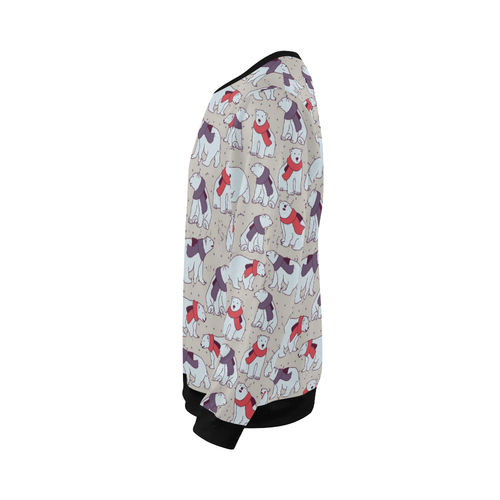 Polar Bear Pattern Print Design PB04 Men Long Sleeve Sweatshirt