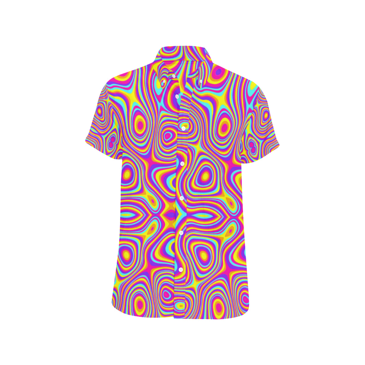 Liquid Pattern Print Design 06 Men's Short Sleeve Button Up Shirt