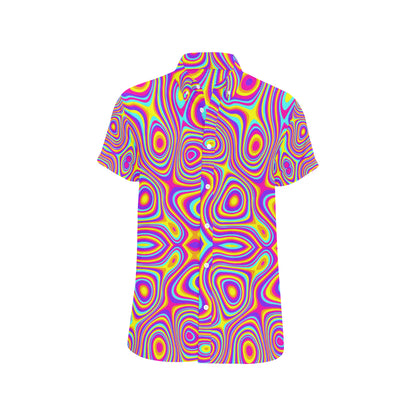 Liquid Pattern Print Design 06 Men's Short Sleeve Button Up Shirt