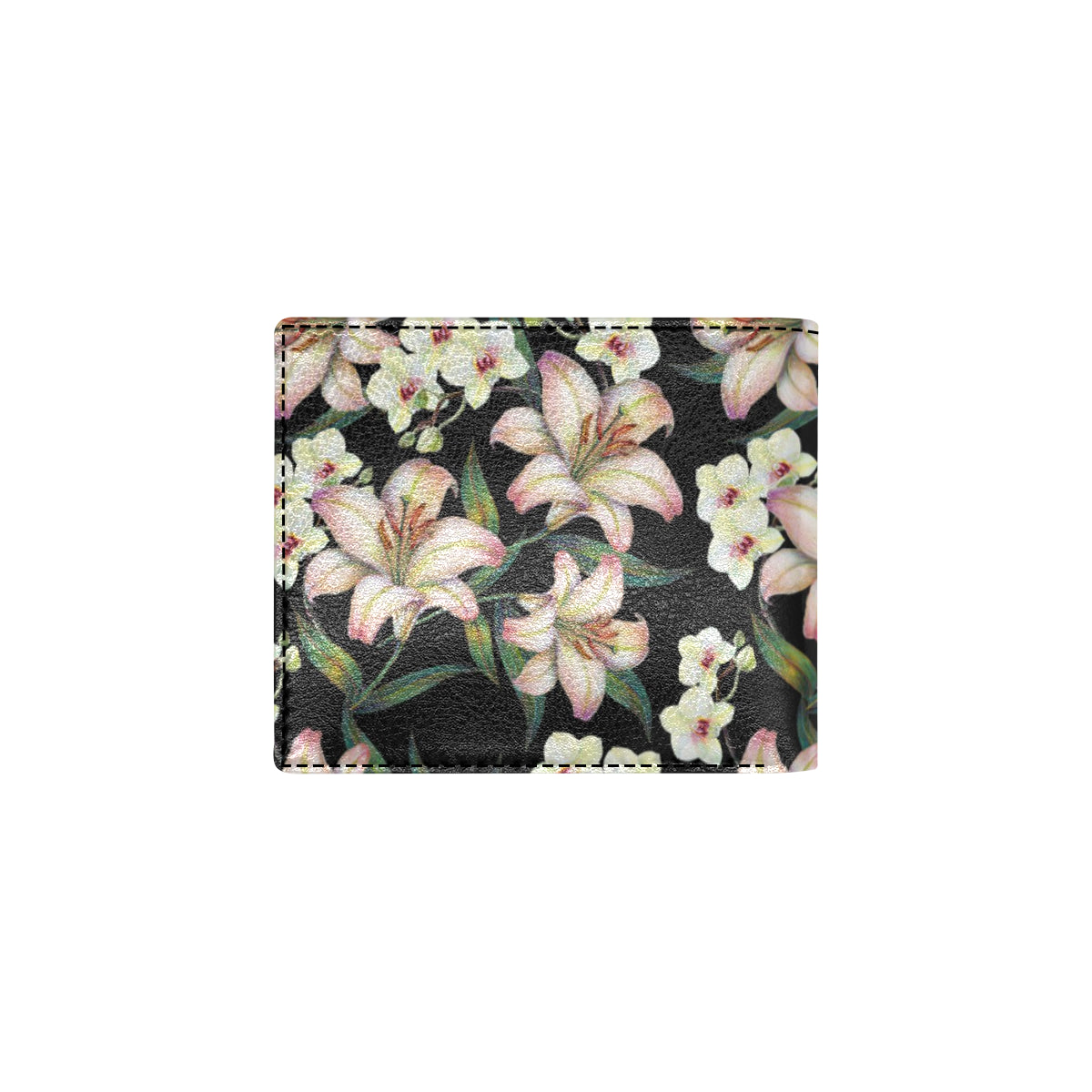 Lily Pattern Print Design LY03 Men's ID Card Wallet