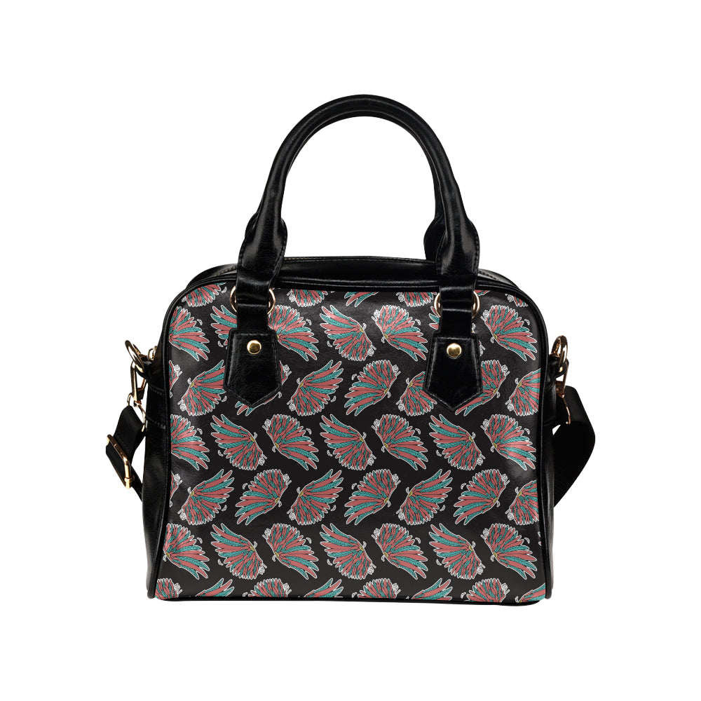 Angel Wings Pattern Print Design 05 Shoulder Handbag