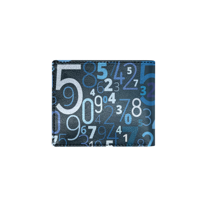 Number Pattern Print Design A02 Men's ID Card Wallet