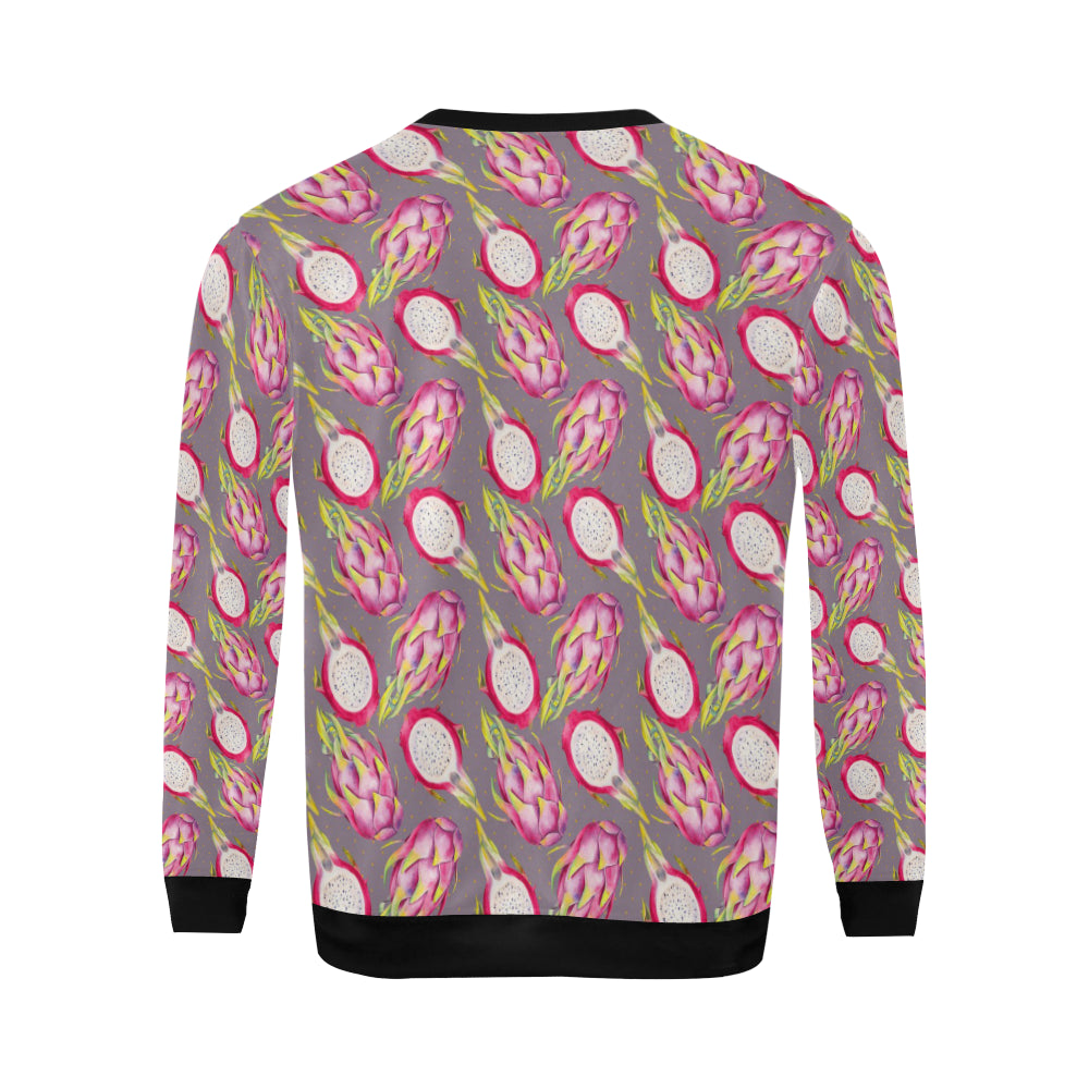 Dragonfruit Pattern Print Design DF03 Men Long Sleeve Sweatshirt