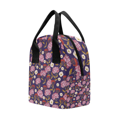 Hydrangea Pattern Print Design HD010 Insulated Lunch Bag