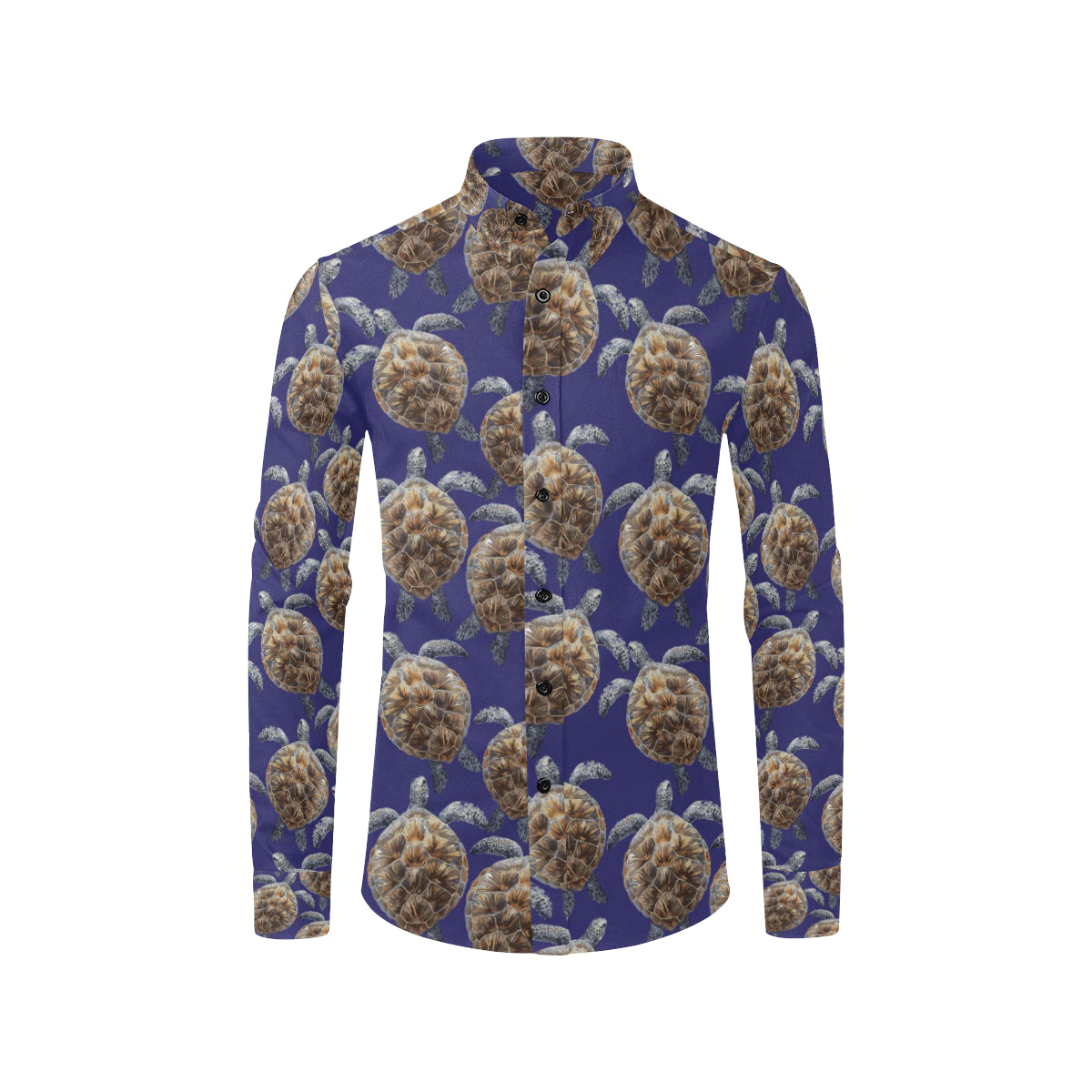 Sea Turtle Pattern Print Design T05 Men's Long Sleeve Shirt
