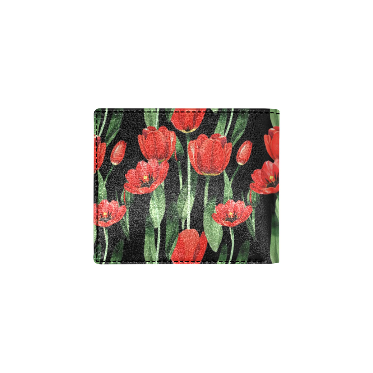 Tulip Red Pattern Print Design TP03 Men's ID Card Wallet