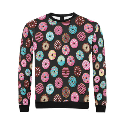 Donut Pattern Print Design DN02 Men Long Sleeve Sweatshirt