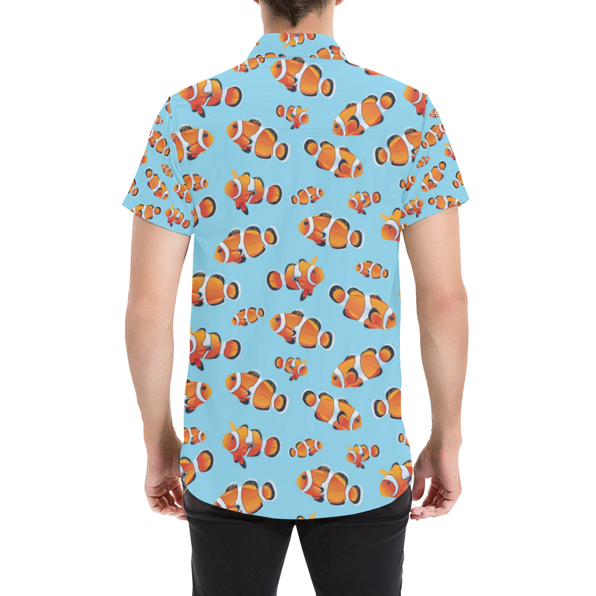 Clownfish Pattern Print Design 01 Men's Short Sleeve Button Up Shirt