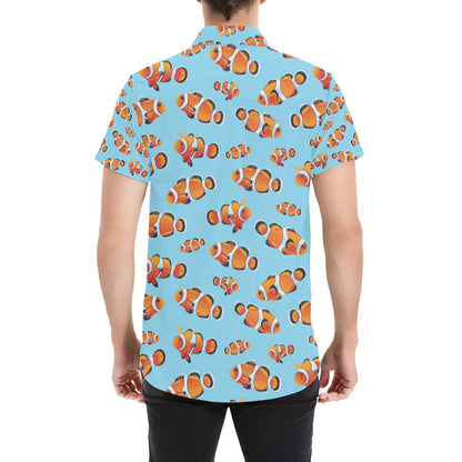 Clownfish Pattern Print Design 01 Men's Short Sleeve Button Up Shirt