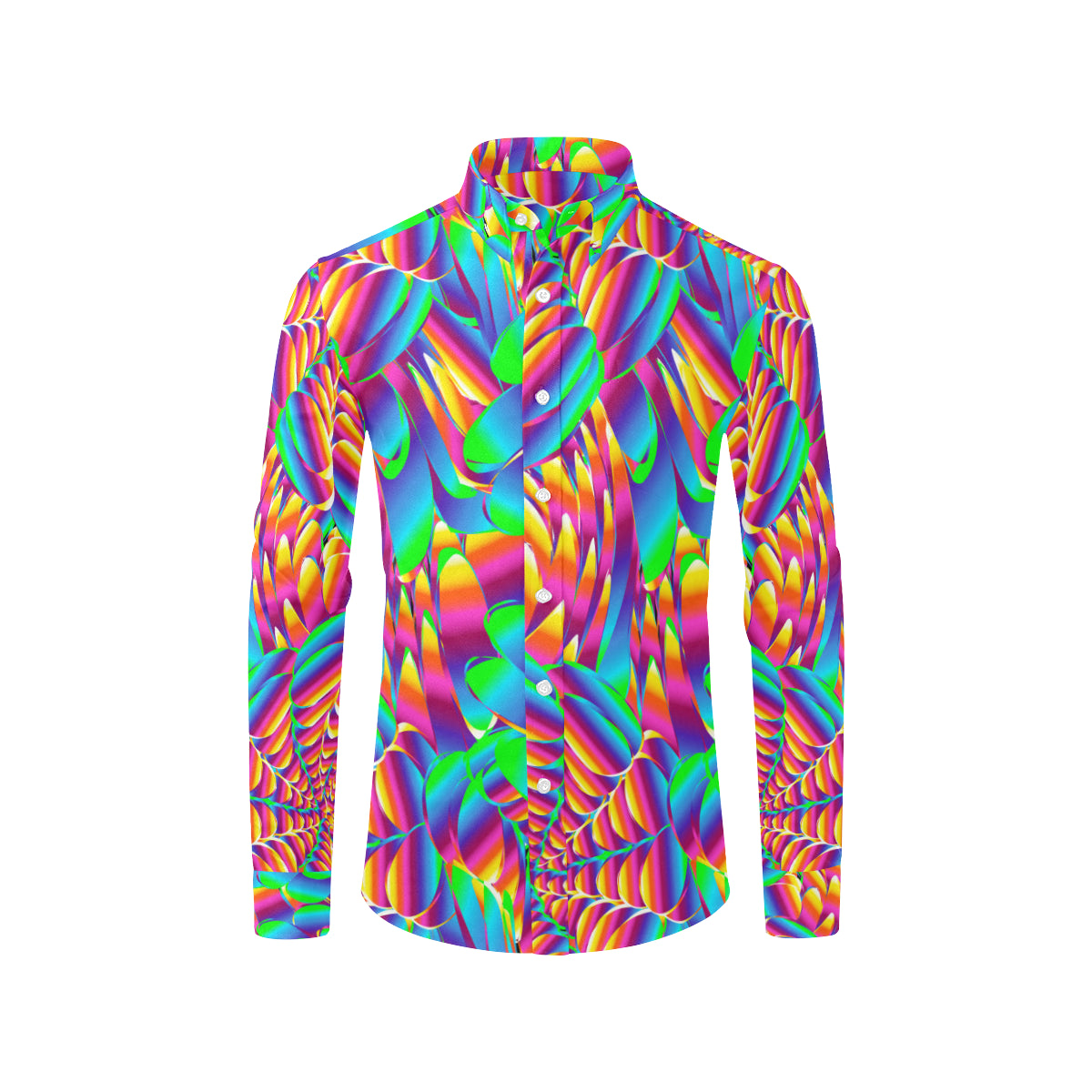 Psychedelic Trippy Pattern Men's Long Sleeve Shirt
