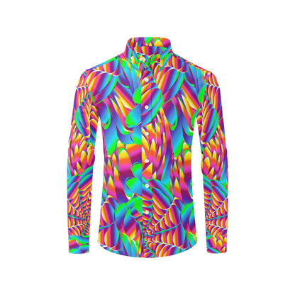 Psychedelic Trippy Pattern Men's Long Sleeve Shirt
