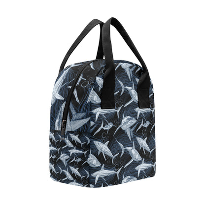 Shark Print Pattern Insulated Lunch Bag