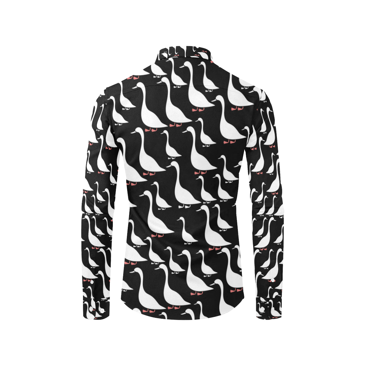 Goose Pattern Print Design 01 Men's Long Sleeve Shirt