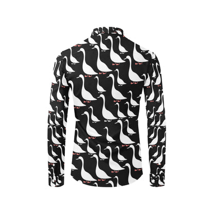 Goose Pattern Print Design 01 Men's Long Sleeve Shirt