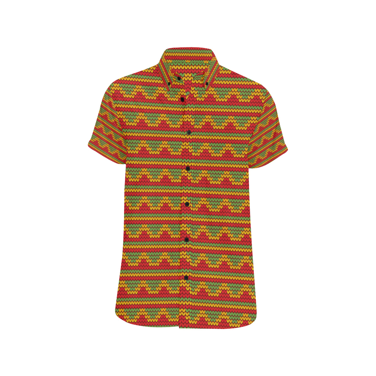 Rasta Reggae Color Print Men's Short Sleeve Button Up Shirt