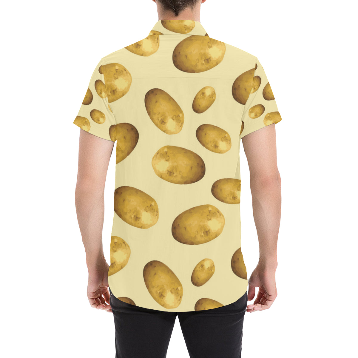Potato Pattern Print Design A01 Men's Short Sleeve Button Up Shirt