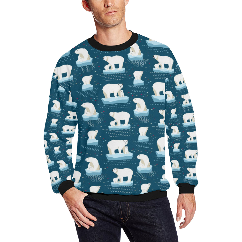 Polar Bear Pattern Print Design PB02 Men Long Sleeve Sweatshirt