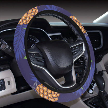 Pineapple Pattern Print Design PP02 Steering Wheel Cover with Elastic Edge