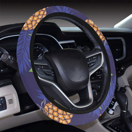 Pineapple Pattern Print Design PP02 Steering Wheel Cover with Elastic Edge