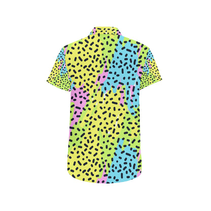90s Pattern Print Design 2 Men's Short Sleeve Button Up Shirt