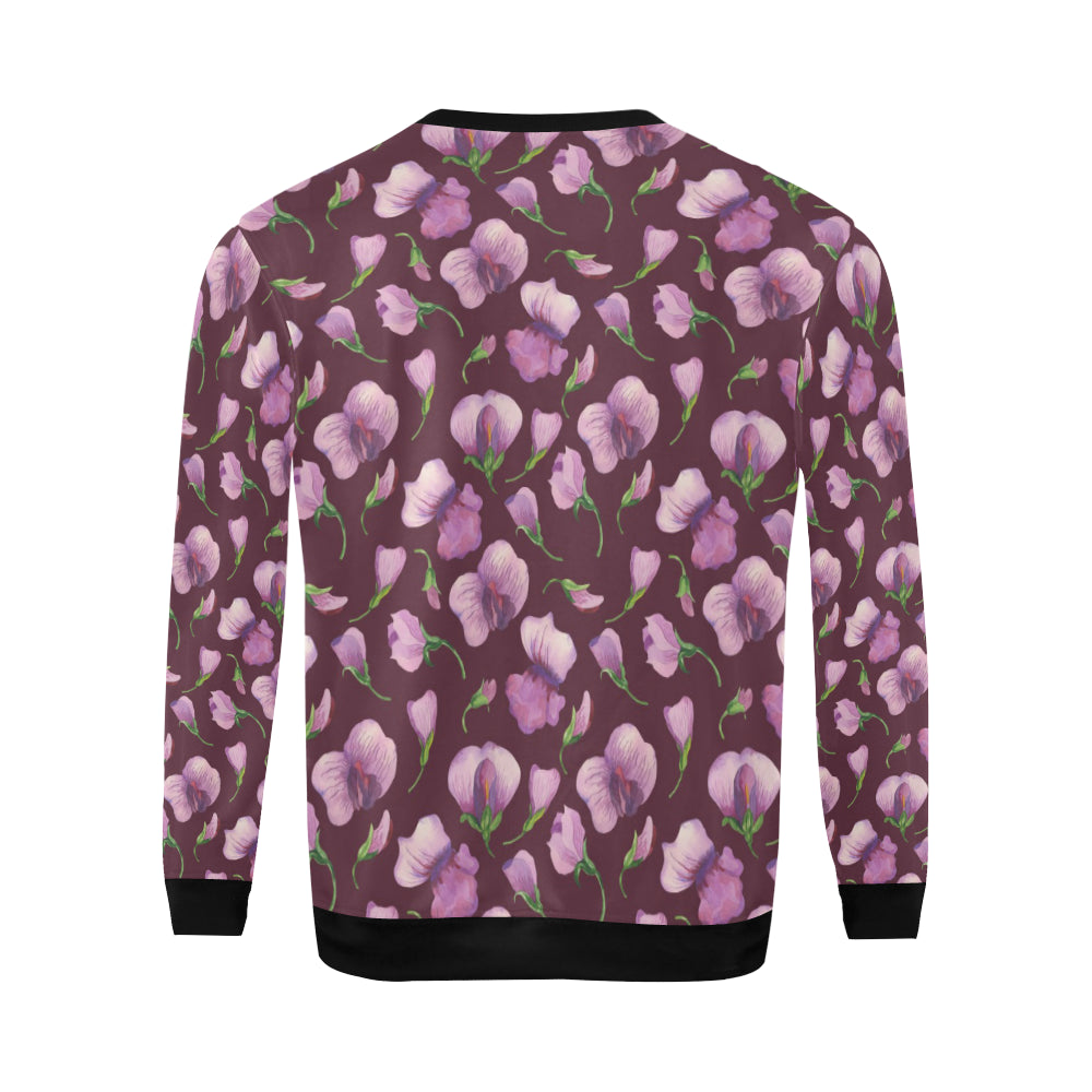 Peony Pattern Print Design PE010 Men Long Sleeve Sweatshirt