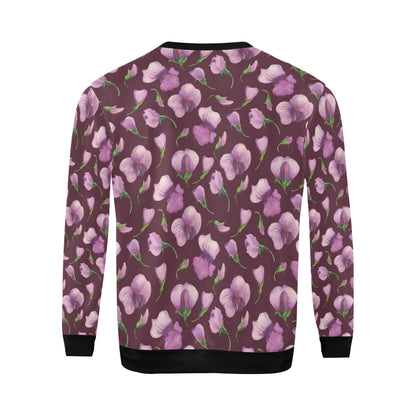 Peony Pattern Print Design PE010 Men Long Sleeve Sweatshirt