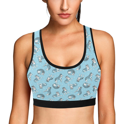 Wolf Design Print Pattern Sports Bra