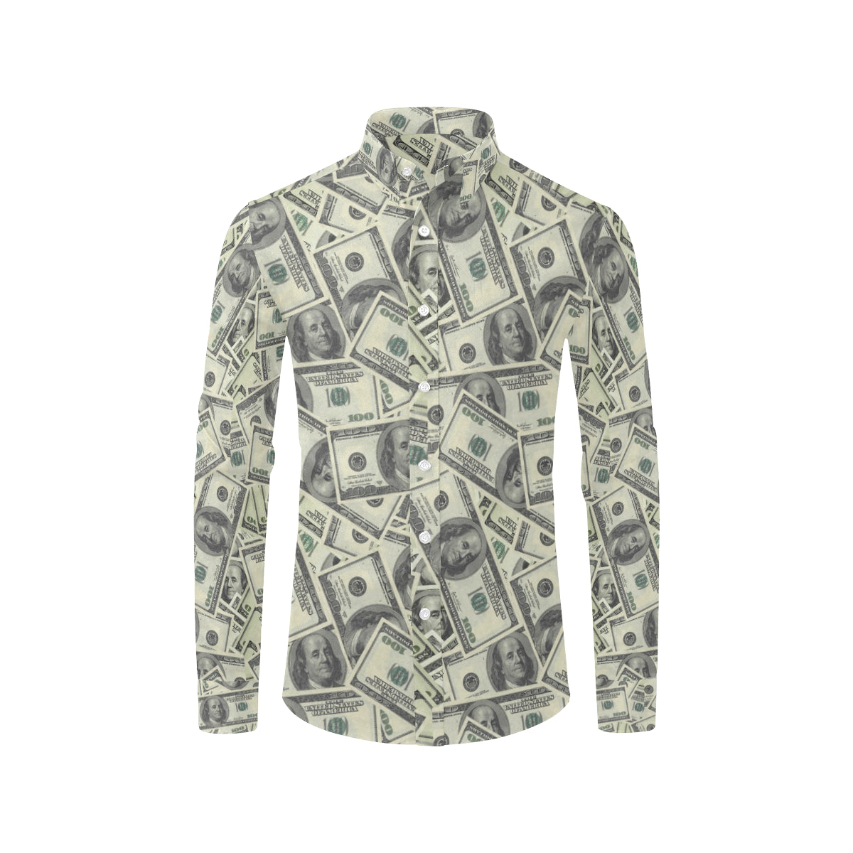 Dollar Pattern Print Design DO02 Men's Long Sleeve Shirt