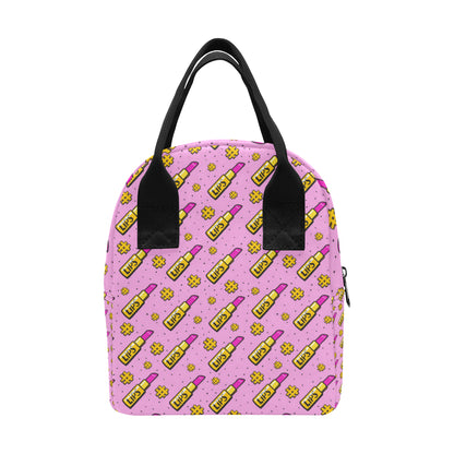 Lipstick Pattern Print Design LT03 Insulated Lunch Bag