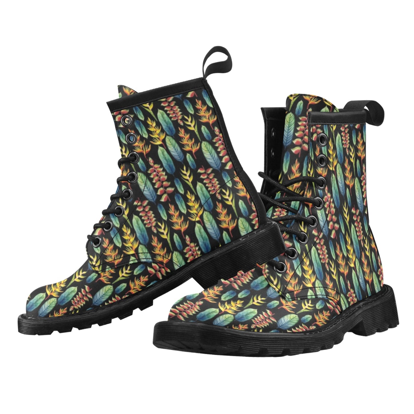 Heliconia Pattern Print Design HL03 Women's Boots