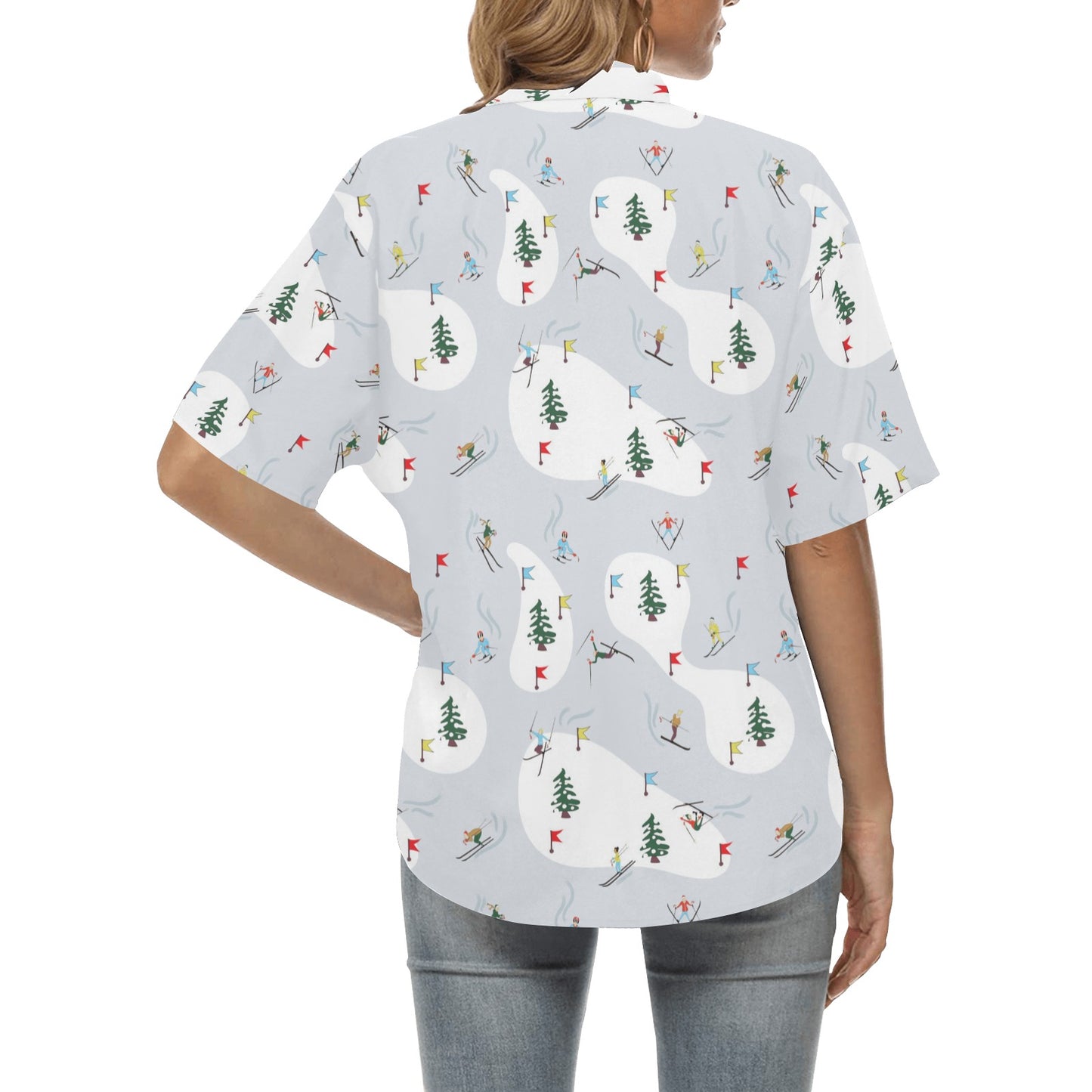 Ski Print Design LKS305 Women's Hawaiian Shirt
