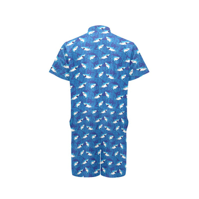 Shark Print Design LKS308 Men's Romper