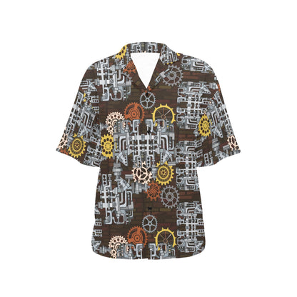 Mechanic Pattern Print Design 04 Women's Hawaiian Shirt